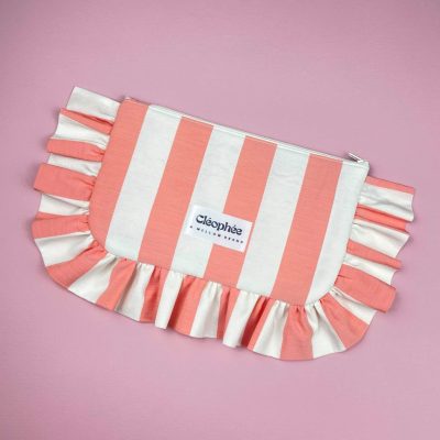 Pochette rose et blanche